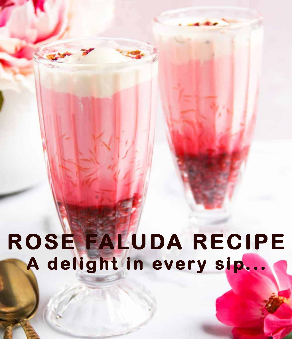 rose faluda recipe Indian dessert